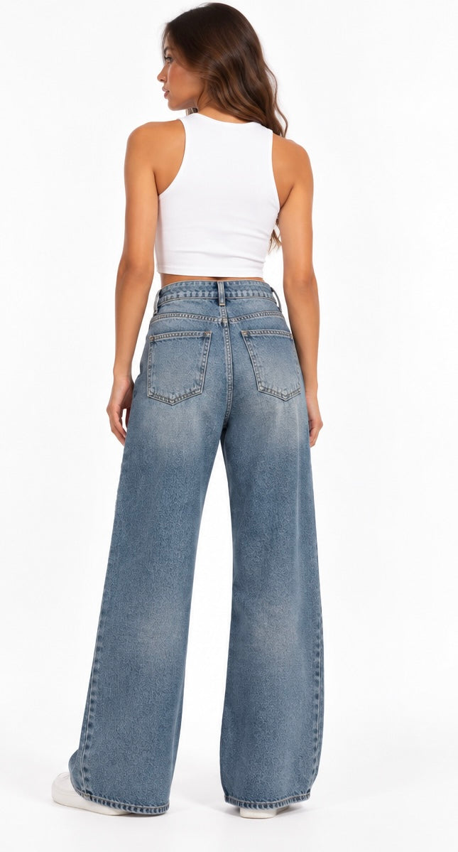 Embellished Wide-Leg Jeans