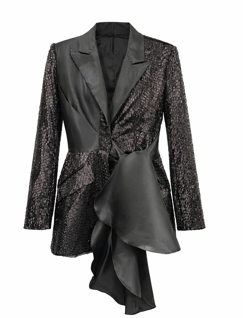 Midnight Sequin Blazer Dress