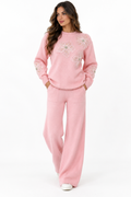 Floral Embellished Knit Set