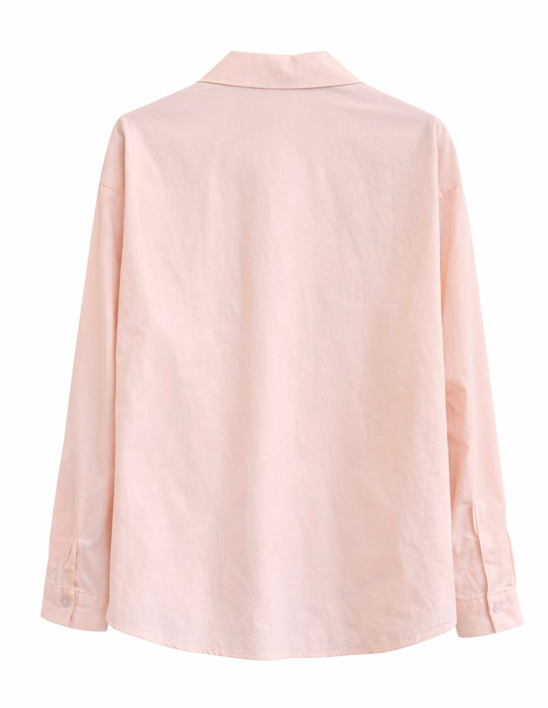 Blush Pink Butterfly Embroidered Shirt