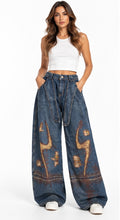 Graphic Wide-Leg Denim Jeans