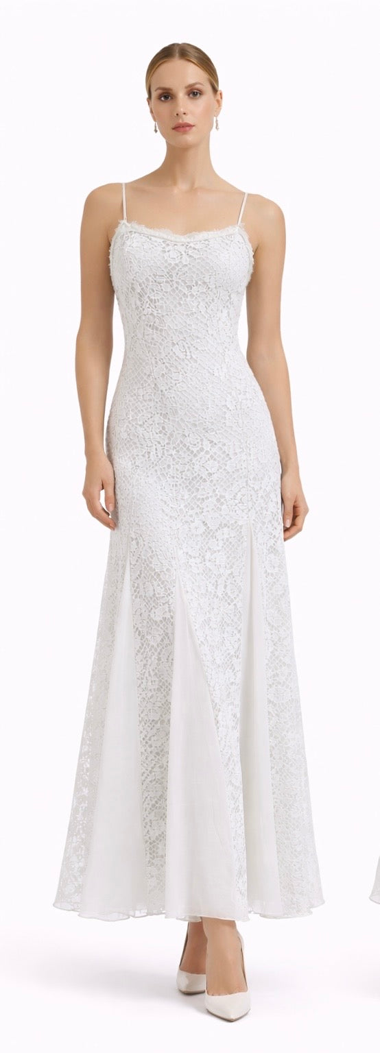 Delicate Lace Midi Dress - Butter yellow , Pistachio , White