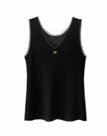 Midnight Lace Pleated Tank