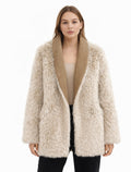 Faux Fur Jacket with Soft Shawl Collar