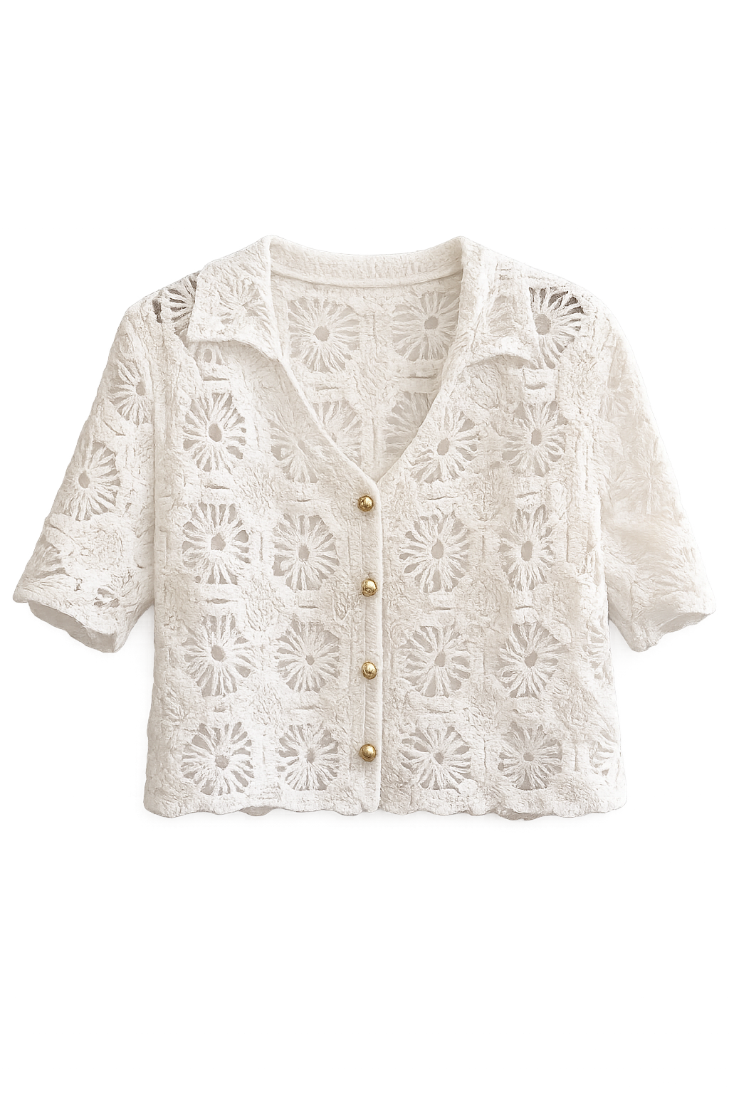 White Crochet Cardigan