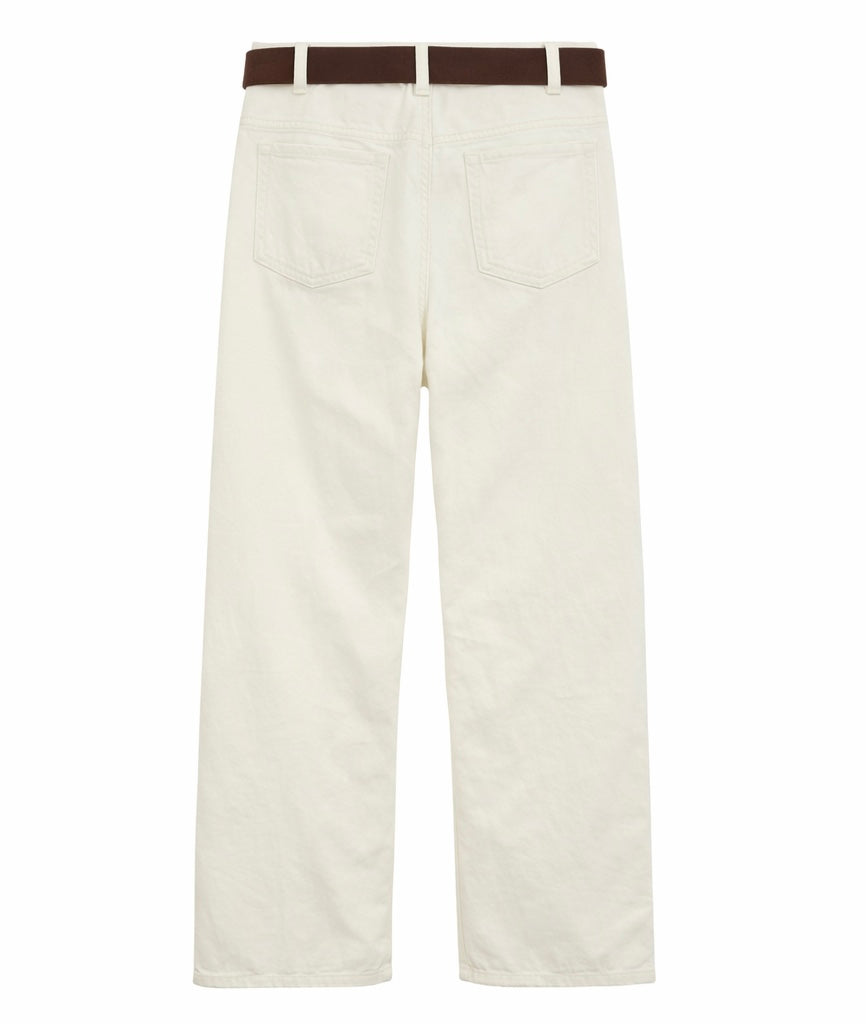 Off-White wide Leg Pants with Belt