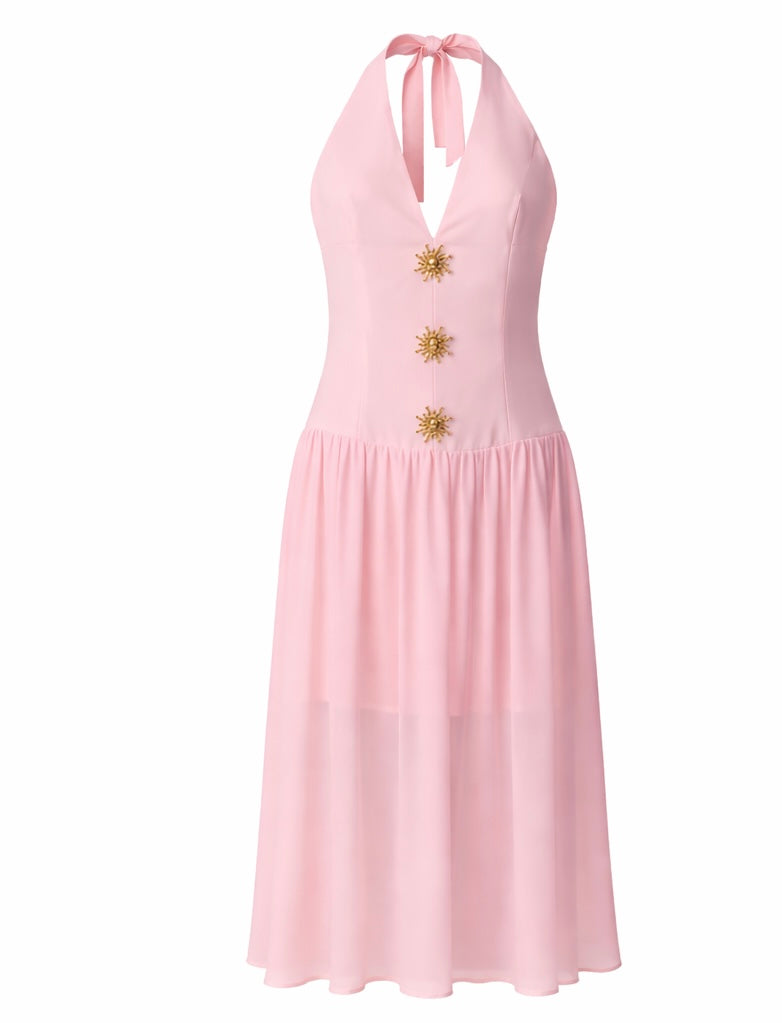 Candy Sun Dress  - Light Pink , Butter Yellow , Light Blue , White