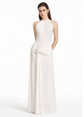 Eclipse Draped Evening Gown White , Black