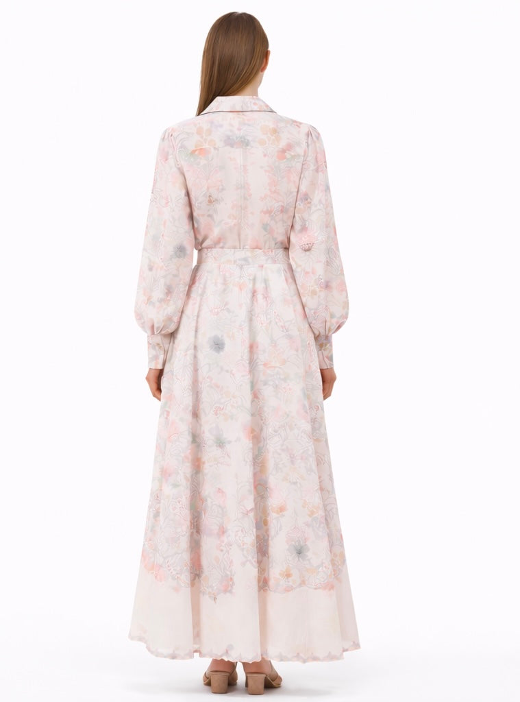 Set Silk Linen Floral Print