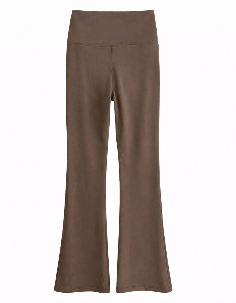 Sculpting High-Waist Flare Pants – Brown