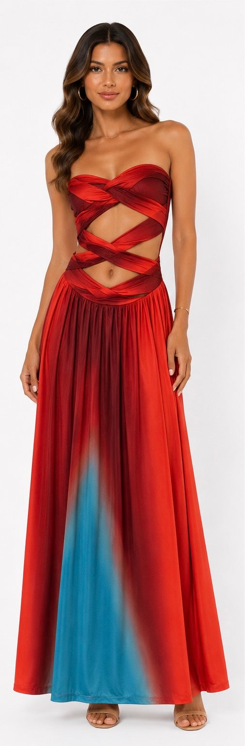 Sunset Flame Maxi Dress