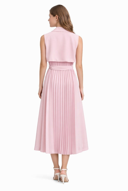 Blush Pink Belted Blazer Dress