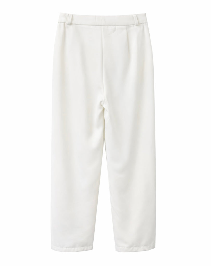 Classic White Structured Blazer & Trouser Set