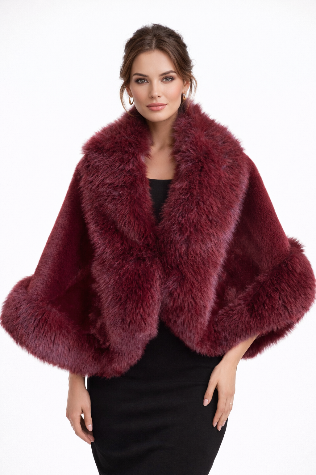 Eco Fur Cap Burgundy