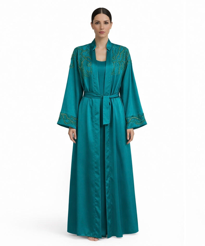 Emerald Crystal Abaya with Belt
