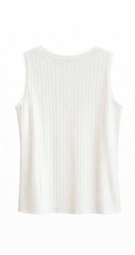 Midnight Lace Pleated Tank