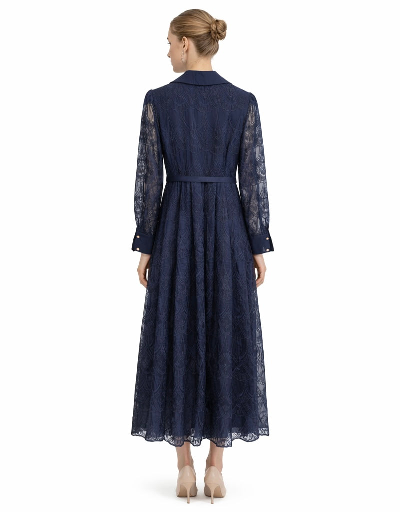 Dress Navy Broderie