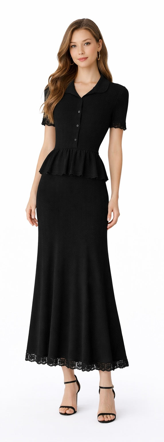 Knit Candy Midi Dress - Offwhite, Black , Light Blue , Yellow