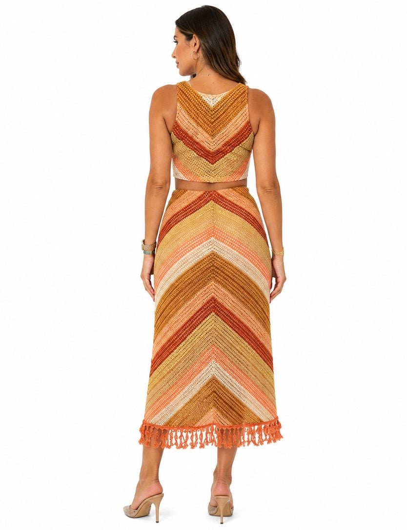 Sunset Chevron Knit Set