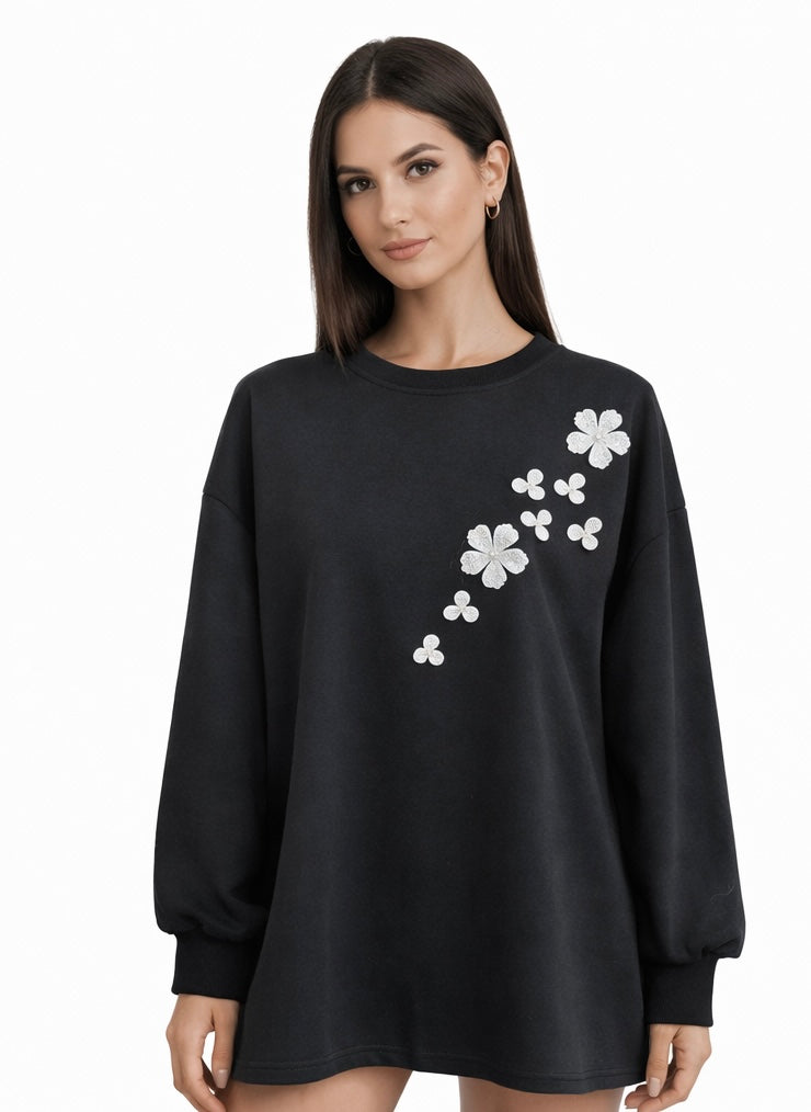 Top Long Cotton Black