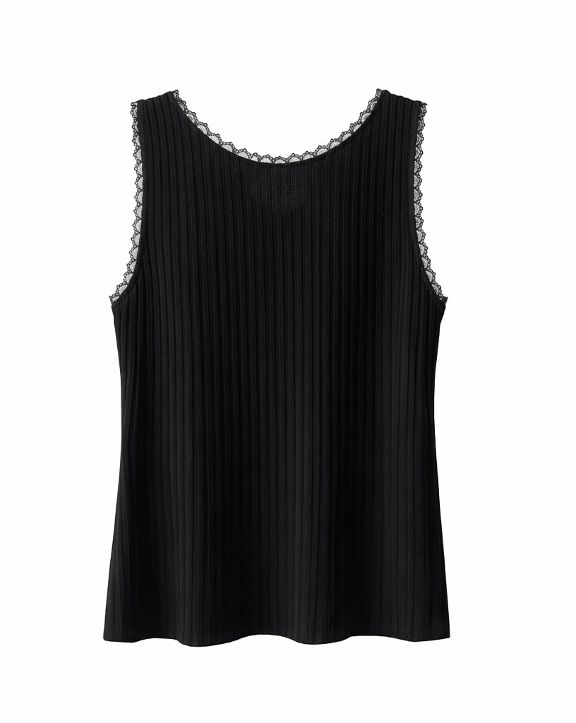 Midnight Lace Pleated Tank