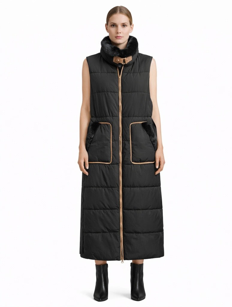 Winter Quilted Sleeveless Coat