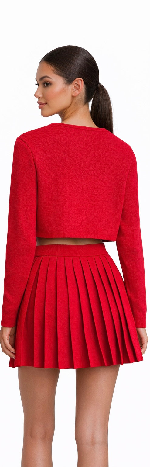 Valentina Red Pleated Co-Ord