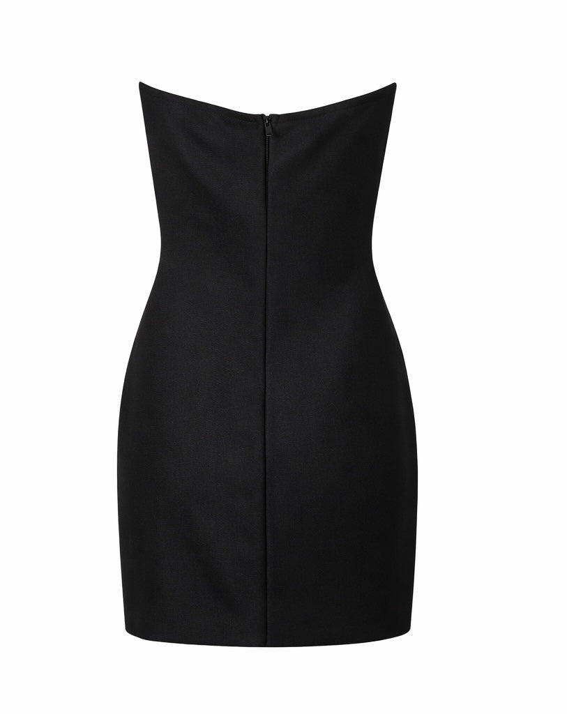 Strapless Crystal Bandage Mini Dress Black