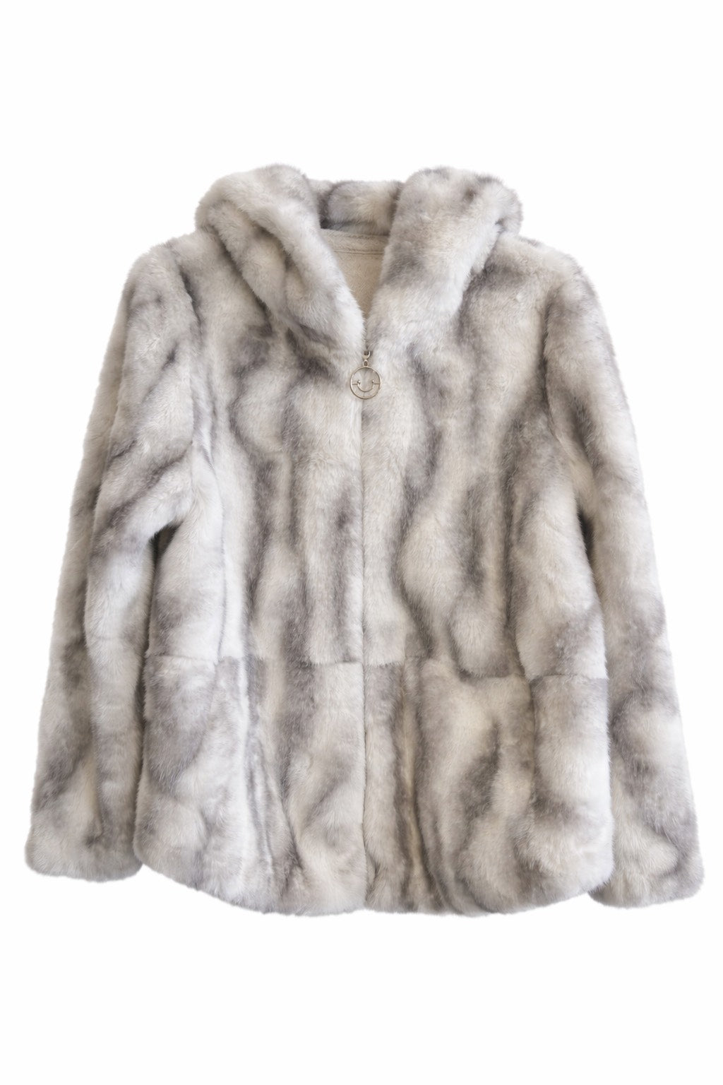 White Grey Eco fur