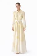 Yellow Pastel Long Sleeve Maxi Dress