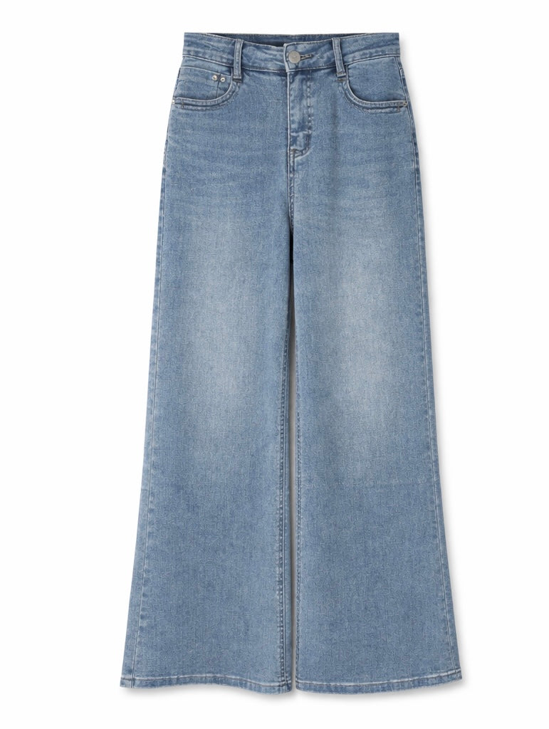 High-Rise Light Wash Wide-Leg Jeans - Full Lycra