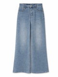 High-Rise Light Wash Wide-Leg Jeans - Full Lycra