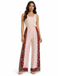 Linen Blush Pink Floral Palazzo Pants