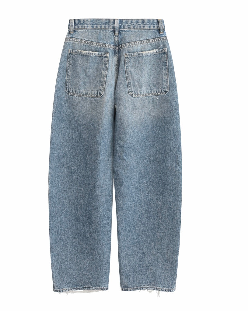 Relaxed Fit Light Blue Distressed Denim Jeans