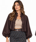 Chocolate Toggle Cropped Jacket