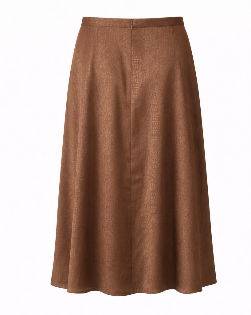 Classic Brown Long-Sleeve Maxi Dress