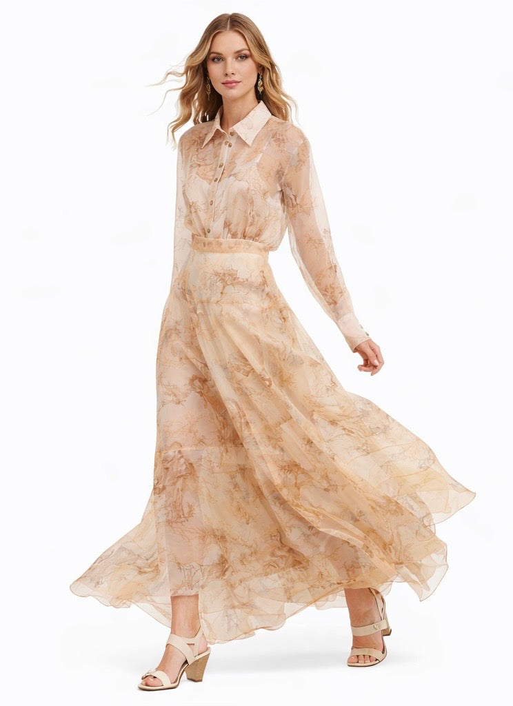 Silk Linen Printed Set