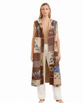 Cavalier Print Sleeveless Coat