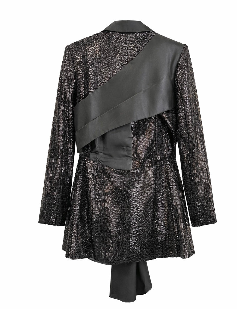 Midnight Sequin Blazer Dress
