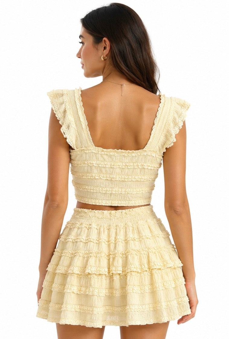 Midnight Ruffle Set ( Butter Yellow , Sky Blue , Black )