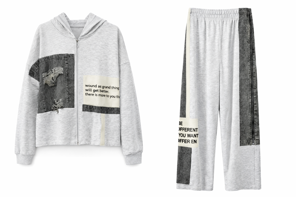 Patchwork Statement Hoodie & Pant Set