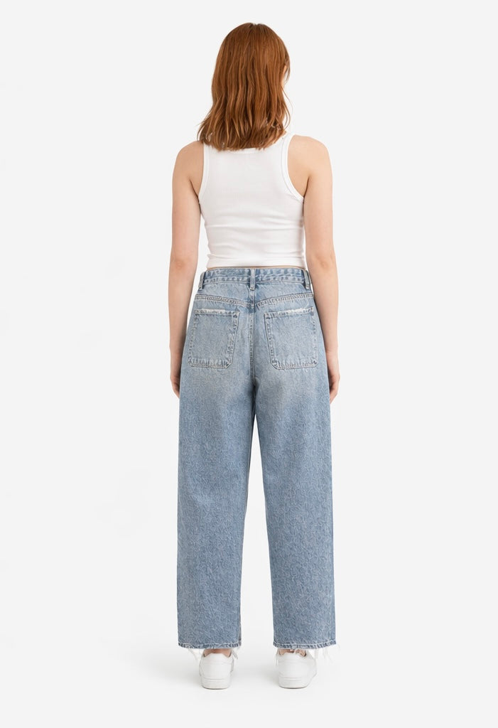 Relaxed Fit Light Blue Distressed Denim Jeans