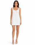 Bella White Bow Mini Dress