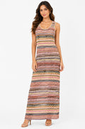 Sunset Stripe  Knit Maxi Dress
