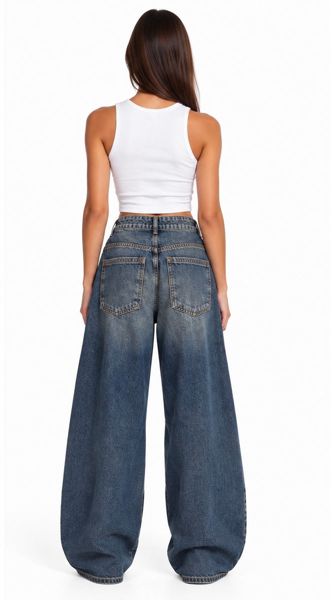 Baggy Cargo Jeans ( Blue , Black )