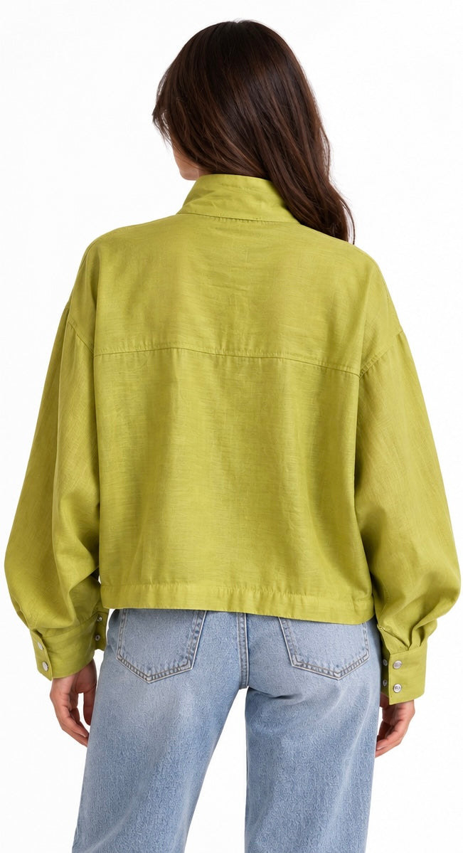 Lime Utility Cropped Jacket