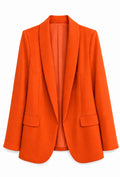 Vibrant Orange Shawl Collar Blazer