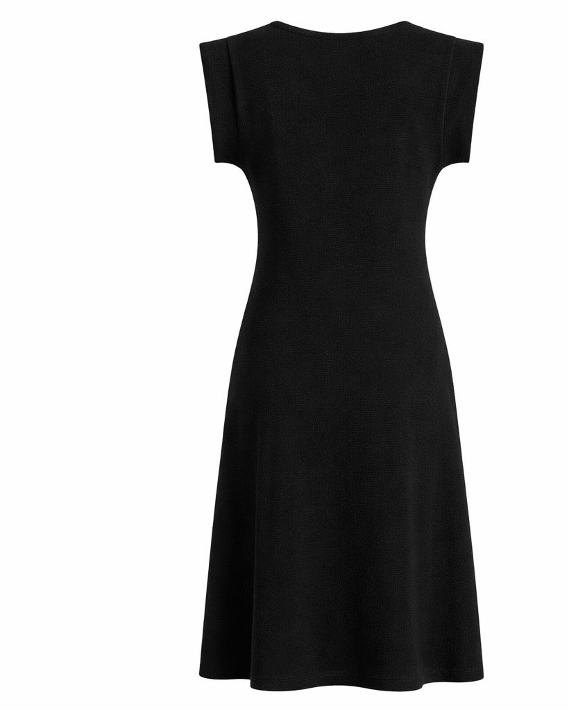 Dress with 3D Flower Detail - Blush Pink , Black