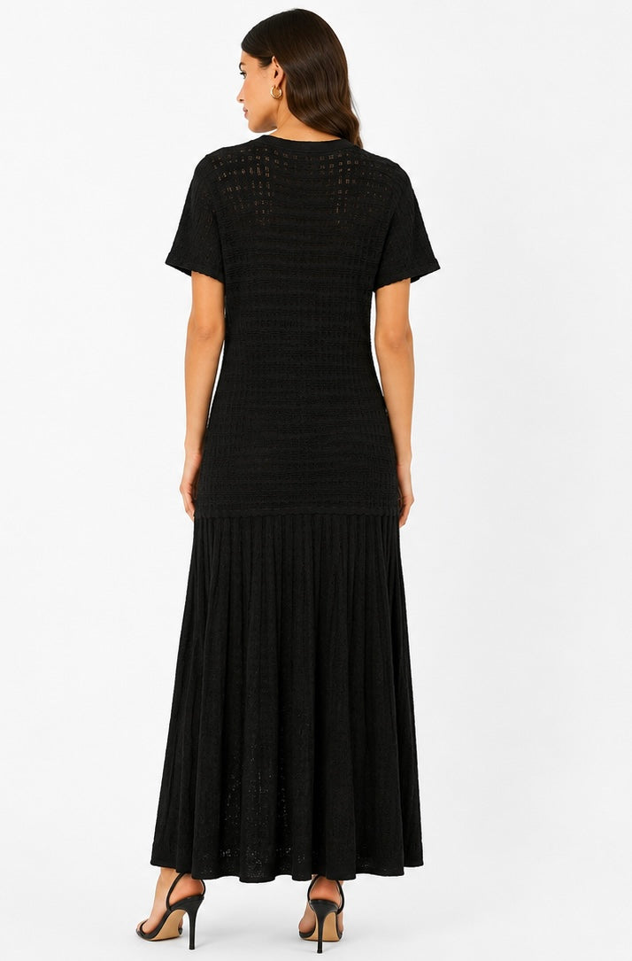 Summer Breeze Knit Maxi Dress ( Pink , black , beige )