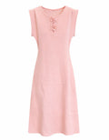 Dress with 3D Flower Detail - Blush Pink , Black